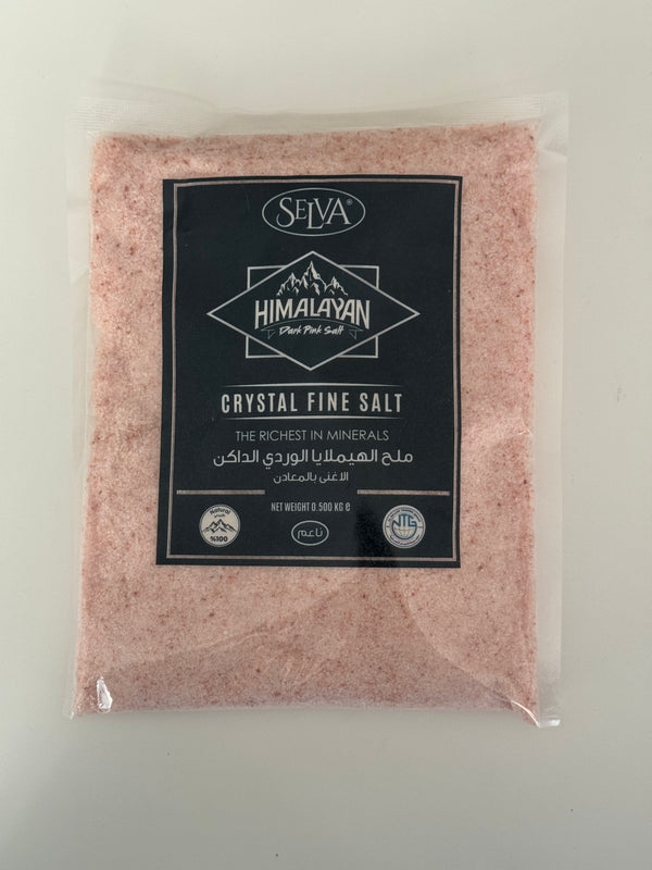 Himalayan Dark Pink Fine Salt 500g  ملح الهيملايا الوردي الداكن الناعم