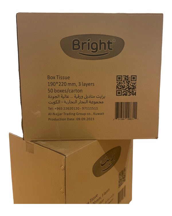 Bright tissues carton  كرتون مناديل برايت 50 علبة